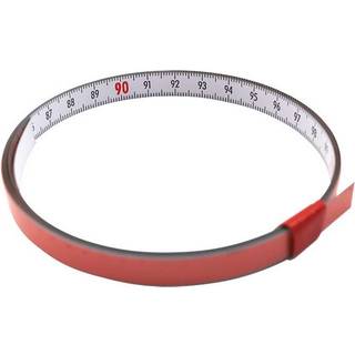 Selvklæbn. båndmål stål 2mtr×10mm V-H grad. hvid
