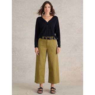 White Stuff White Stuff Khaki Green Tia Wide Leg Crop Jeans