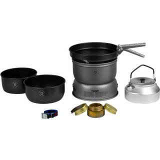 Spritbrænder Trangia 25 Large, 1000 W + 2 gryder, 1 stegepande i NS / Non Stick-teflon + vindskærm i HA / hårdanodiseret aluminium + 1 kaffekande + gribetang + rem, Uden brændstof