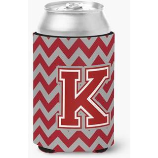 """" Caroline's Treasures CJ1049-KCC brev K Chevron Maroon og White Can eller Bottle Hugger Multicolor """"