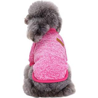 CHBORLESS Pet Dog Klassisk striktrje varm vinter hvalpe frakke til hunde Bld sweater til sm hunde (M Rose)