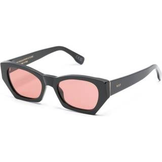 Retrosuperfuture Unisex BW5 Amata Fantome Solbriller Acetat Sort Bordeaux Geometrisk Normal Skygge