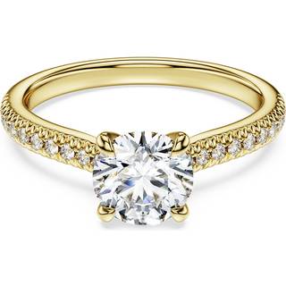 Eternity Solitärring, Im Labor gezüchtete Diamanten 1,2 ct tw, Runde Form, 18K Gelbgold