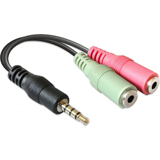DeLock Headset adapter til høretelefoner.