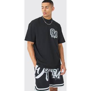 Mens Black Oversized Ofcl Basketball T-shirt And Short Set