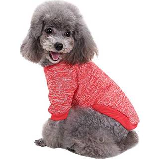 CHBORLESS Pet Dog Klassisk striktrje varm vinter hvalpe frakke til hunde Bld sweater til sm hunde (S rd)