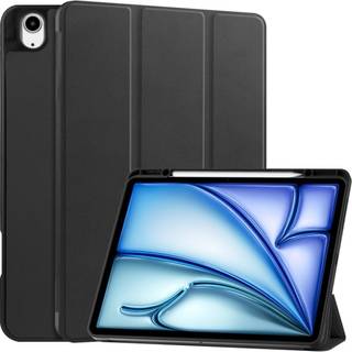 Til iPad Air 13 (2024) Etui Tre-fold Stativ Tablet Cover med Pen Holder - Sort