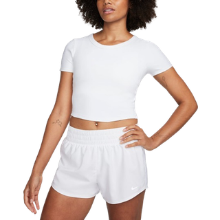 Kort Nike One Fitted Dri-FIT-top med korte ærmer til kvinder - hvid - M (EU 40-42)
