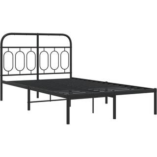 Sengeramme Med Sengegavl Metal - Sort / med hovedgærde / 120 x 200 cm