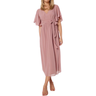 Bubbleroom Occasion Butterfly Sleeve Midi Dress Dusty pink 32