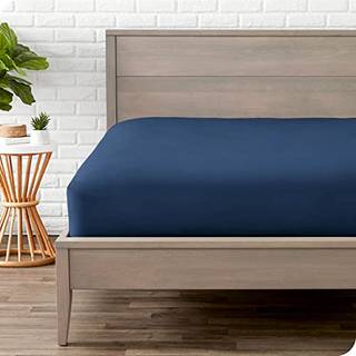 Bare hjem monteret nederste ark dronning - premium 1800 mikrofiber - ultra -blød rynkefri - dyb lomme - dronning monteret ark (dronning mørkeblå)