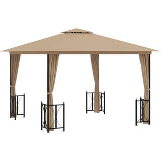 pavillon med sidevægge og dobbelttag 3x3 m antracitgrå