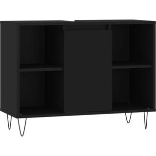 badeværelsesskab 80x33x60 cm konstrueret træ sort