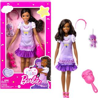 Barbie My First Barbie - dukke med brunt hår og puddel - 34 cm høj