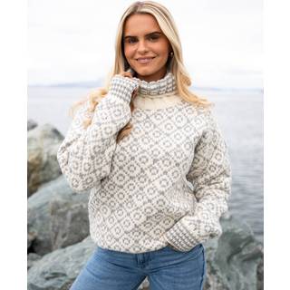 Devold Unisex Svalbard Sweater High Neck Offwhite/Grey, XL