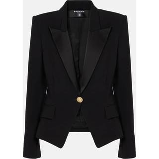 Balmain Single-breasted crÃªpe blazer - black - S