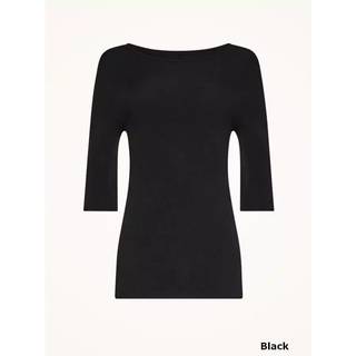 Wolford VISCOSE KNIT TOP SHORT SLEEVES 7005 Black Small