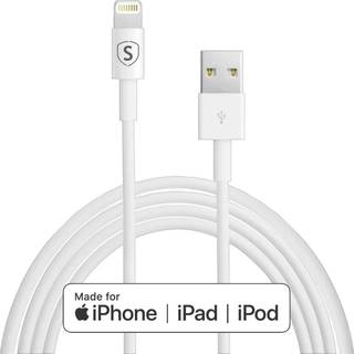 SiGN USB-A til Lightning kabel, 2.4A,12W, 2m- Hvidt
