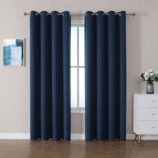 CUCRAF Navy Blue Blackout Gardiner 84 tommer længde 2 Paneler Sæt værelse mørkere gardiner og gardiner til stue Soveværelse Termisk isoleret lys