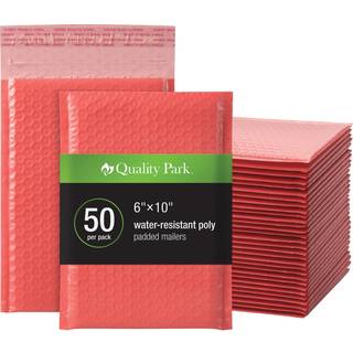 Kvalitet Park Bubble Mailers 6 x 9 Forsendelse Konvolutter Vandbestandig Coral Poly polstrede konvolutter Redi-Strip Peel Off Close 50/Box (Qua85