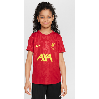 Liverpool FC Academy Pro Nike Dri-FIT Pre-Match-fodboldtrøje med korte ærmer til større børn - rød