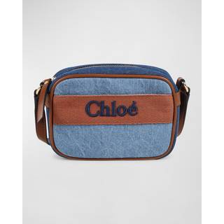 Chloé Chloé Blue Denim Logo Cross-Body Bag