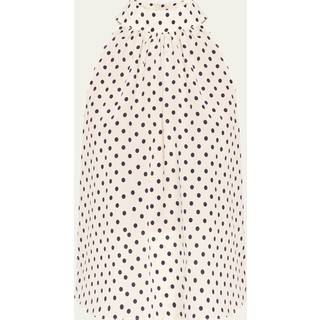 Veronica Beard Kovi polka-dot silk-blend top - blue - XL
