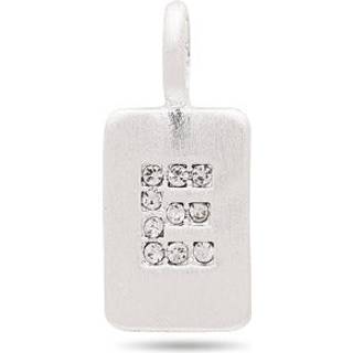Pilgrim CHARM krystal E vedhæng, sølvbelagt