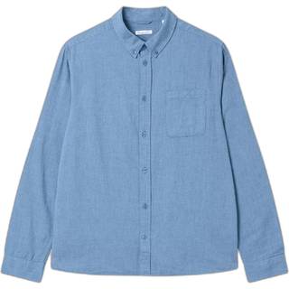 KnowledgeCotton Apparel Regular Fit Melange Flannel Shirt Denim