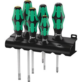 Wera 334/355/6 skruetrækker sæt - Kraftform Plus - Lasertip + rack - 6 dele