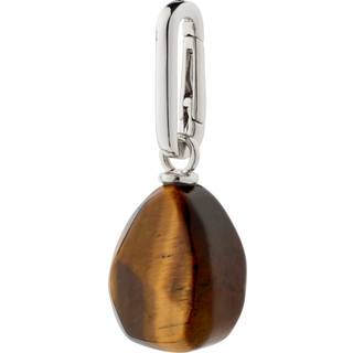 Pilgrim CHARM tiger eye vedhæng, sølvbelagt