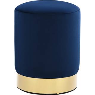 Puf Og Guldfarvet - Blå / Fløjl