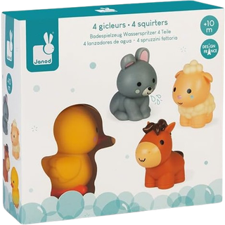 Janod Bath Toy 4 Animal Squirters legetøj til vand 10 m+ 4 stk. - 4 stk.