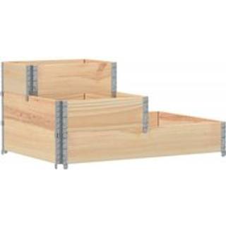 højbed 120x80 cm 3 niveauer massivt fyrretræ