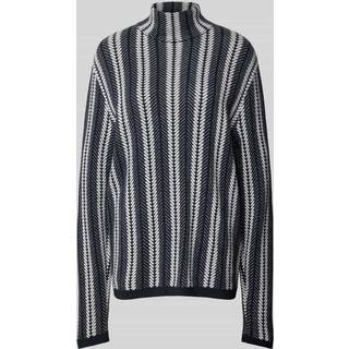 EMPORIO ARMANI Herren Stehkragenpullover blau,weiß Gemustert
