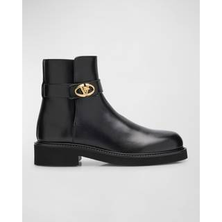 Valentino Garavani VLogo Locker leather bootie - black - EU 37.5
