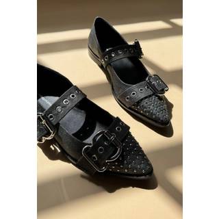 Copenhagen Shoes Ballerinaer - Future Vibes - Black Denim