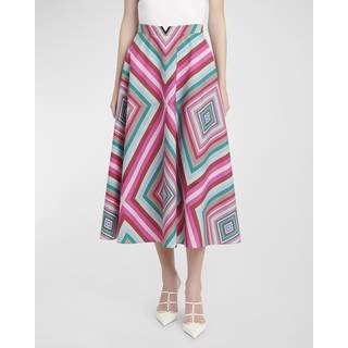 Valentino Rhombus 75 cotton poplin maxi skirt - multicoloured - M