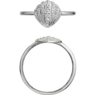 Shell Ring, Silver/White, 54