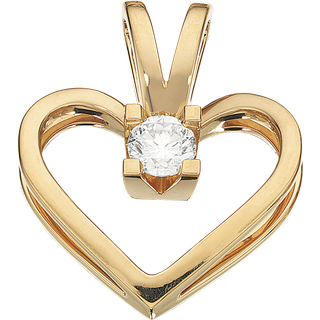 Kleopatra Hjerte Vedhæng 0,15 ct. i 14 Karat Guld fra Scrouples