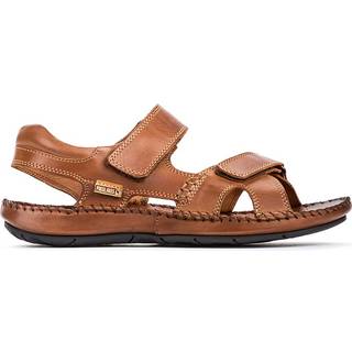 Pikolinostil mænd. 06J-5818XL Brune lædersandaler med rip-tab-lukning Tarifa (50), Fast, Velcro, Casual
