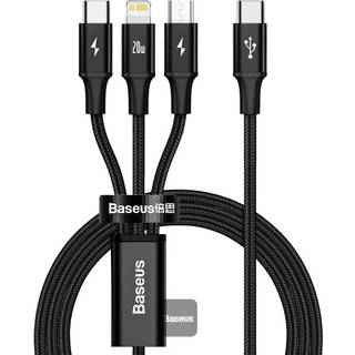 Baseus multi oplader kabel USB-C til Lightning, USB-C og Micro USB