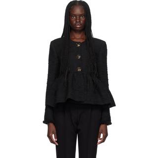 Erdem Cropped tweed jacket - black - XS