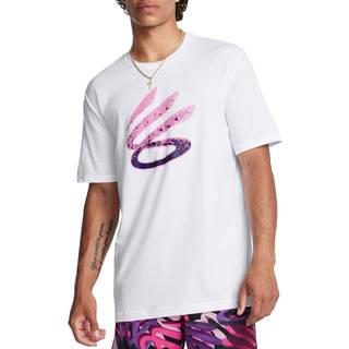 Curry Logo Trend Men's T-Shirt White / Purple / Rebel Pink XL