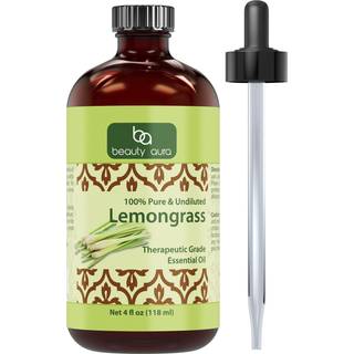 Beauty Aura Lemongrass Essential Oil | 4 oz (118 ml) | 100% ren og ufortyndet