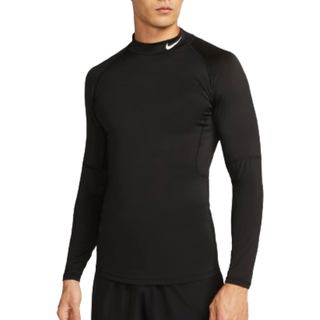 Langærmet Nike Pro Dri-FIT Fitness-trøje med høj krave til mænd - sort - M