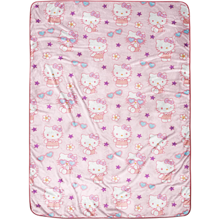 Hello Kitty Heart solbriller plys tæppe - måler 60 x 90 tommer børns sengetøj - super blød fleece sengetøj