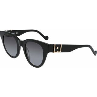 Liu Jo Kvinde LJ747S 001 Solbriller Acetat Sort Grå Rund Skygge