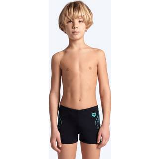 Arena firkantede badebukser til drenge - Reflecting - Sort/lyseblå