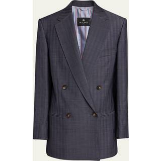 Etro Striped wool-blend blazer - blue - S